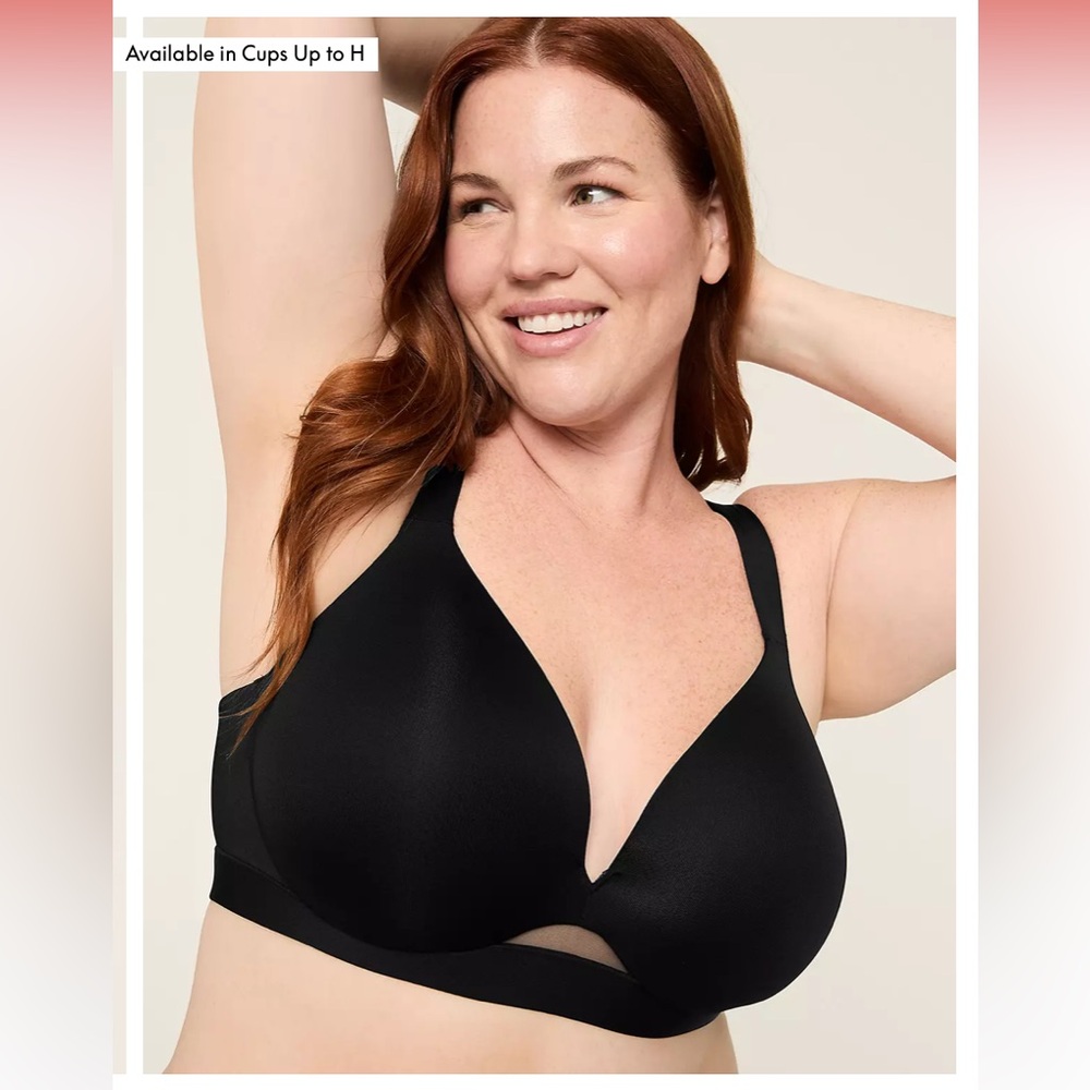 NWT Cacique Lane Bryant lightly lined plunge black 44G